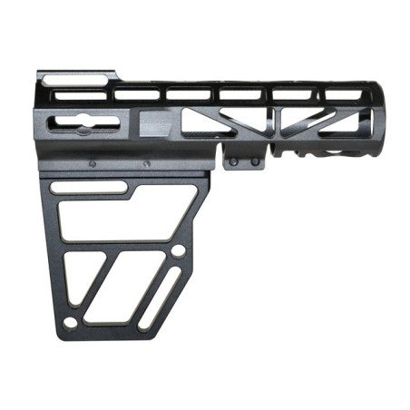 DB TAC Black Color Anodized Skeleton Fin Position Stock Clamp ,Skeletonized Pistol Arm Brace